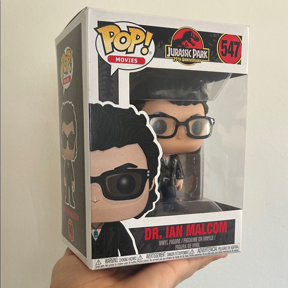 Funko Pop! Jurassic Park Dr. Ian “Malcom” Vinyl Figure - with rare typo